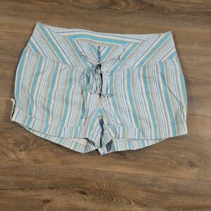 OP Vintage Y2k Blue and White Striped Shorts